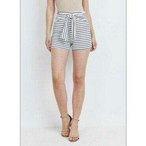 NEW!  Adorable White & Navy Striped Shorts Pull On Waist